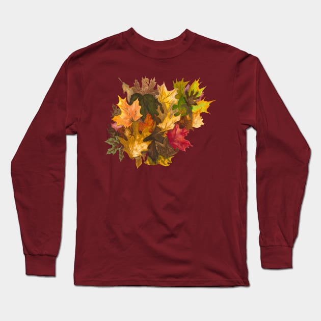Autumn Leaves Long Sleeve T-Shirt by Heather Dorsch Creations